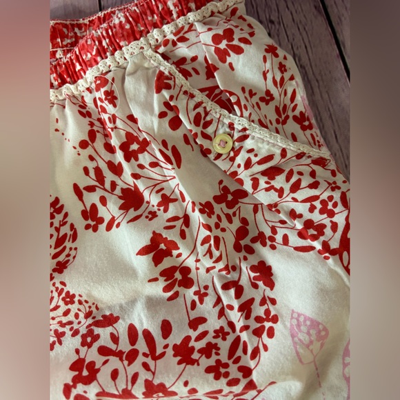 Old Navy Pink Red White Flower Cotton Cozy Cottagecore Lounge Pajama Pant XL - Picture 5 of 8